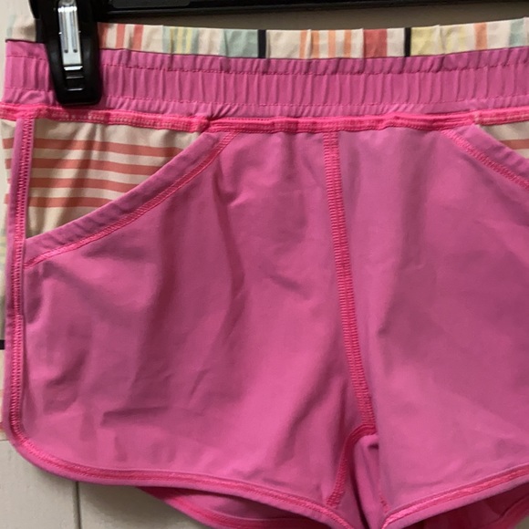 Ivivva Pink & Pastel Striped Exercise Shorts - Picture 2 of 5
